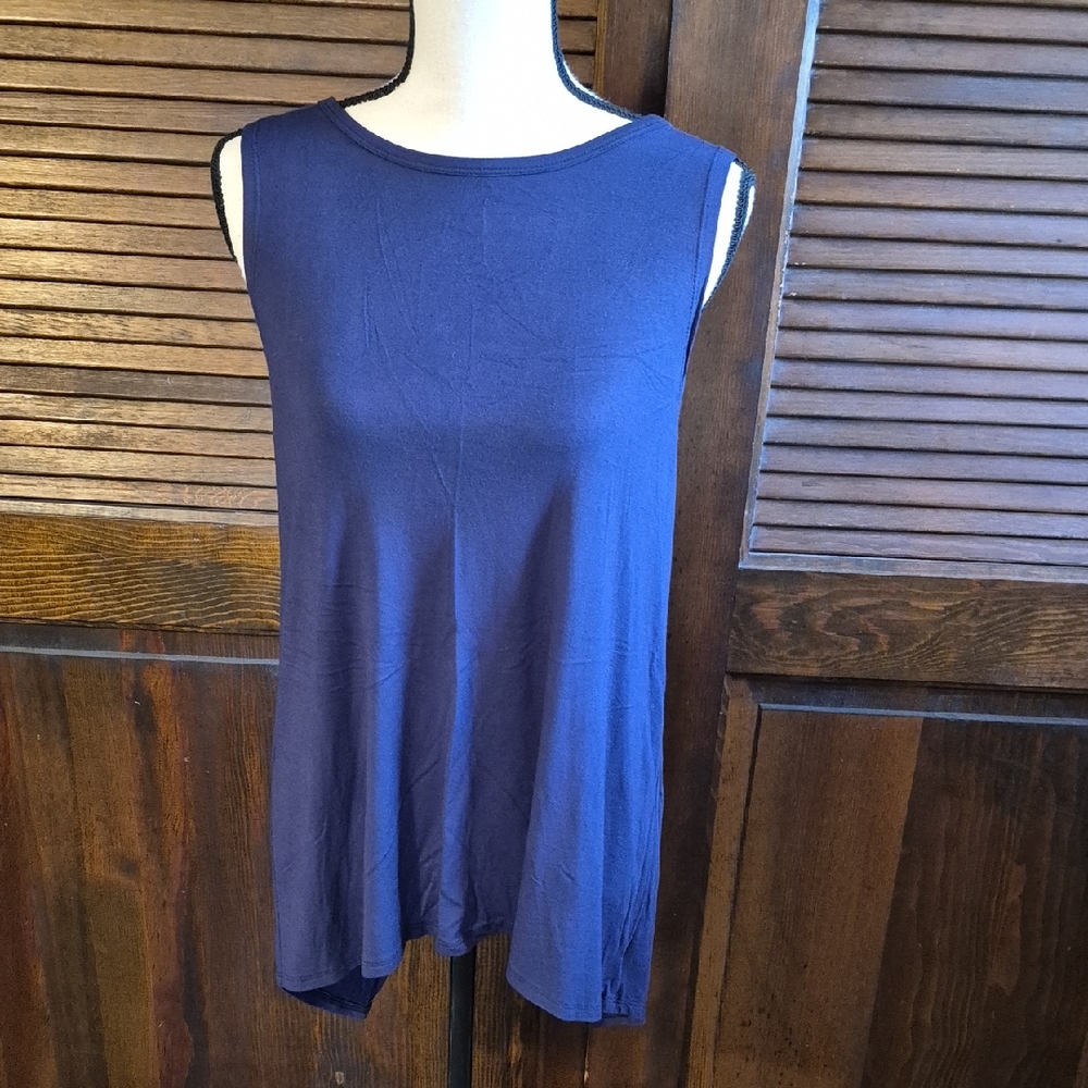 2/$10 Magic Fit Asymmetrical Blue Tank Top